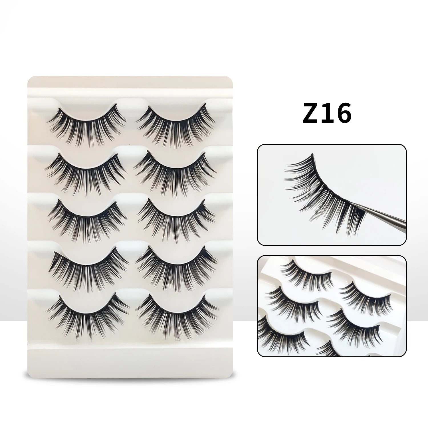 Makeup Eyelashes 5 Pairs Cat Eye Lashes Wholesale Natural Look End Eye Elongate Fox Eye Faux Mink Lashes