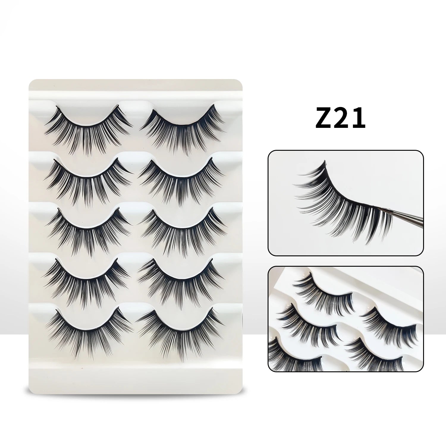 Makeup Eyelashes 5 Pairs Cat Eye Lashes Wholesale Natural Look End Eye Elongate Fox Eye Faux Mink Lashes