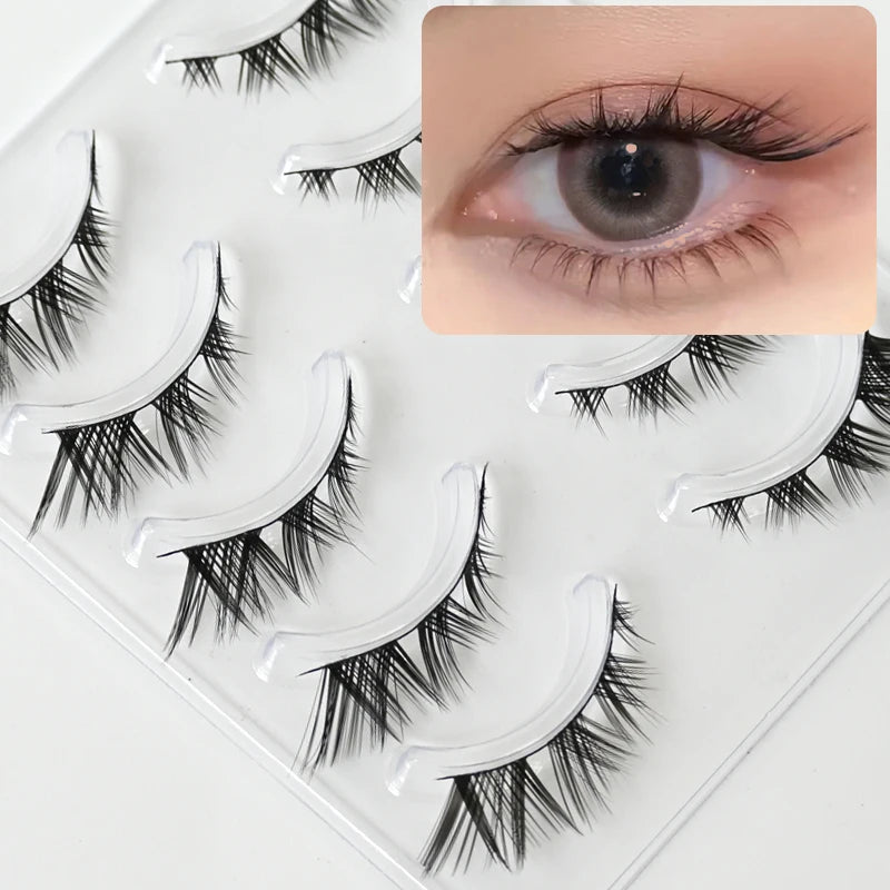 BLINKWAVE manhua lashes 5 Pairs Little Devil Fairy Fairy Eyelash Natural eyelashes Comic Eyes manga lashes korean makeup