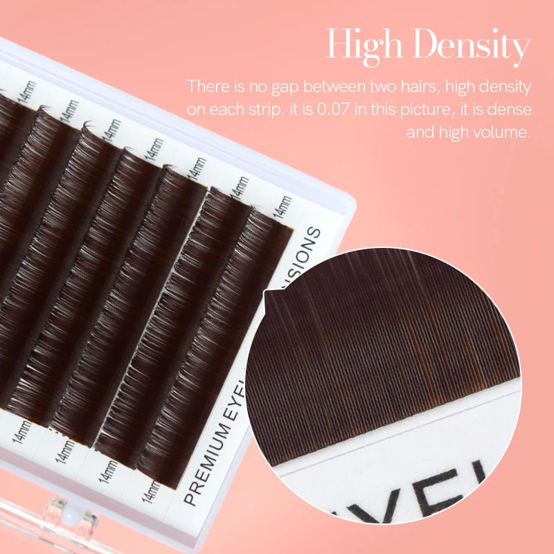 H&L SINCE 1990 12 Rowsblack brown eyelashes, double pointed eyelashes makeup tool,  professional false eyelashes