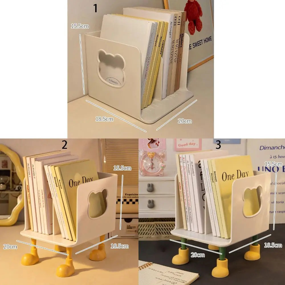 Exquisite Multi-layer Design Desktop Book Stand Efficient Easy to Install Layered Book Shelf Student Storage Rack Office