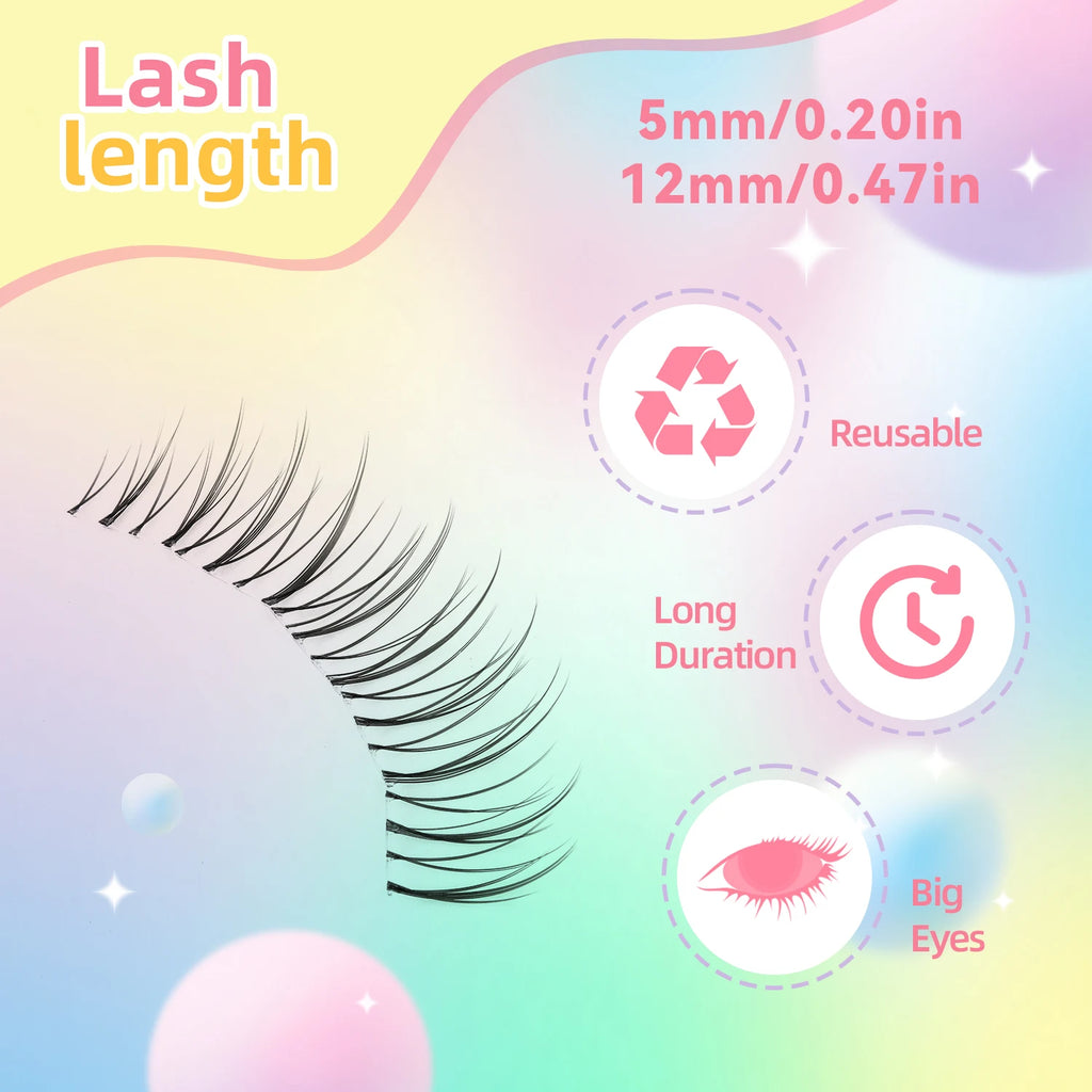 100 Pcs of Natural Eyelash Clusters Comfortable Light Transparent Single Cluster DIY Fairy Eye Lashes