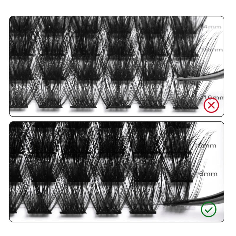 SENSE LASHES DIY 168 Cluster Lashes 14 Rows Segmented Beam Natural D Curl Individual Mink Eyelashes Makeup Supplies
