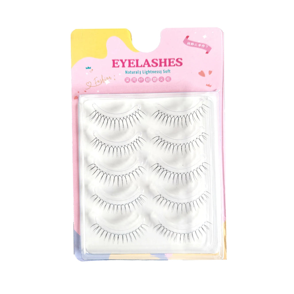 5 Pairs False Eyelashes A Type Eyelashes Upgraded Lash U-shaped 0.14mm Transparent Stem Soft Natural Eye Lashes Mink