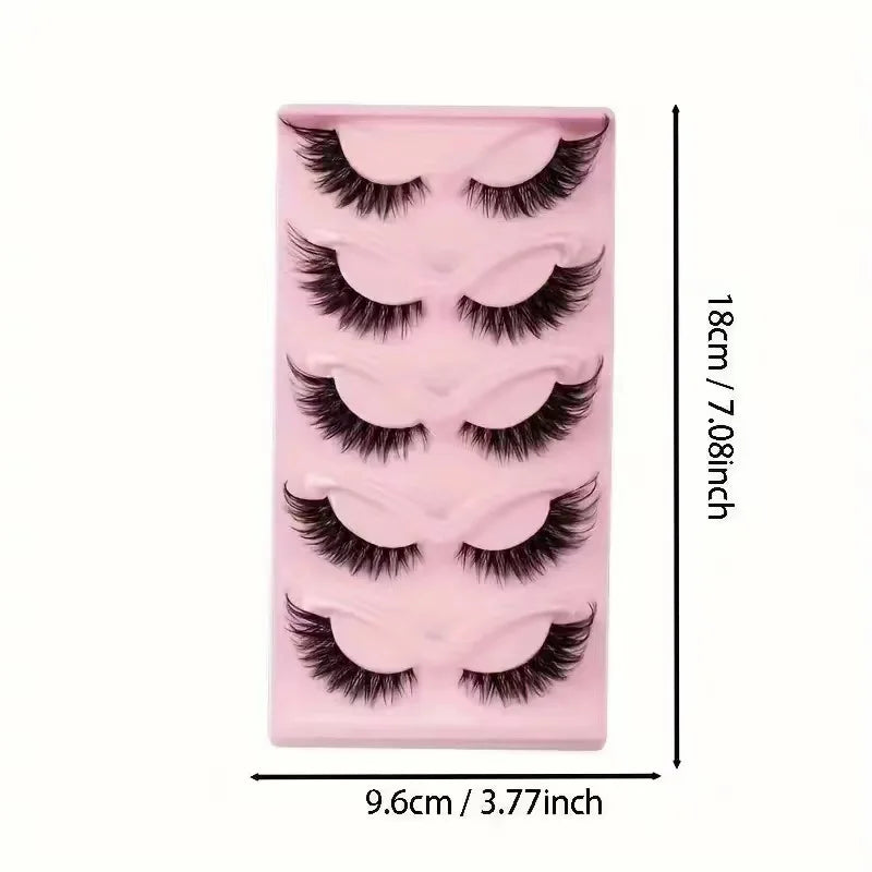 5 Pairs Volume Dramatic False Eyelashes Long Thick Wispy Eye Lashes for Stage Performance Party Cosplay Halloween Makeup