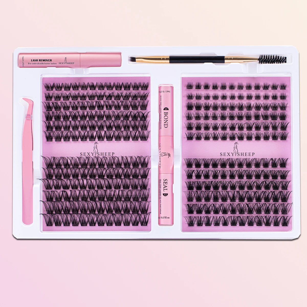 DIY False Eyelashes Clusters Extensions Individual Lashes Cluster Natural Segmented With glue,Remover,lash brush，tweezers
