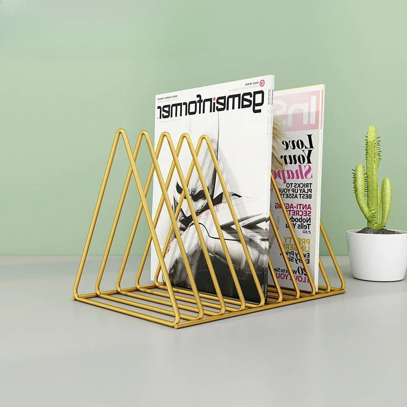 Book Storage Rack Black Newspapers Magazines Stand Student Stationeres Organizer Desktop Iron Book Shelf Vinyl Records Holder