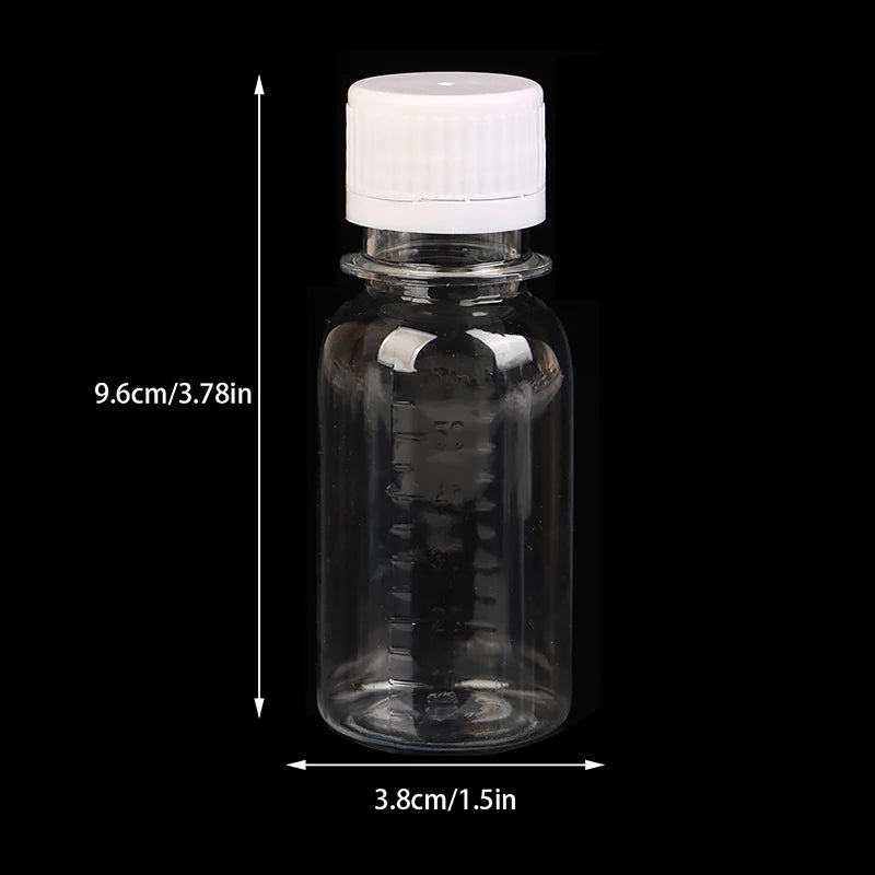 5Pcs 60ML Small Plastic Bottles Ginger Shot Bottles With Caps Mini Juice Bottles Reusable Liquid Bottle Container Leak Proof