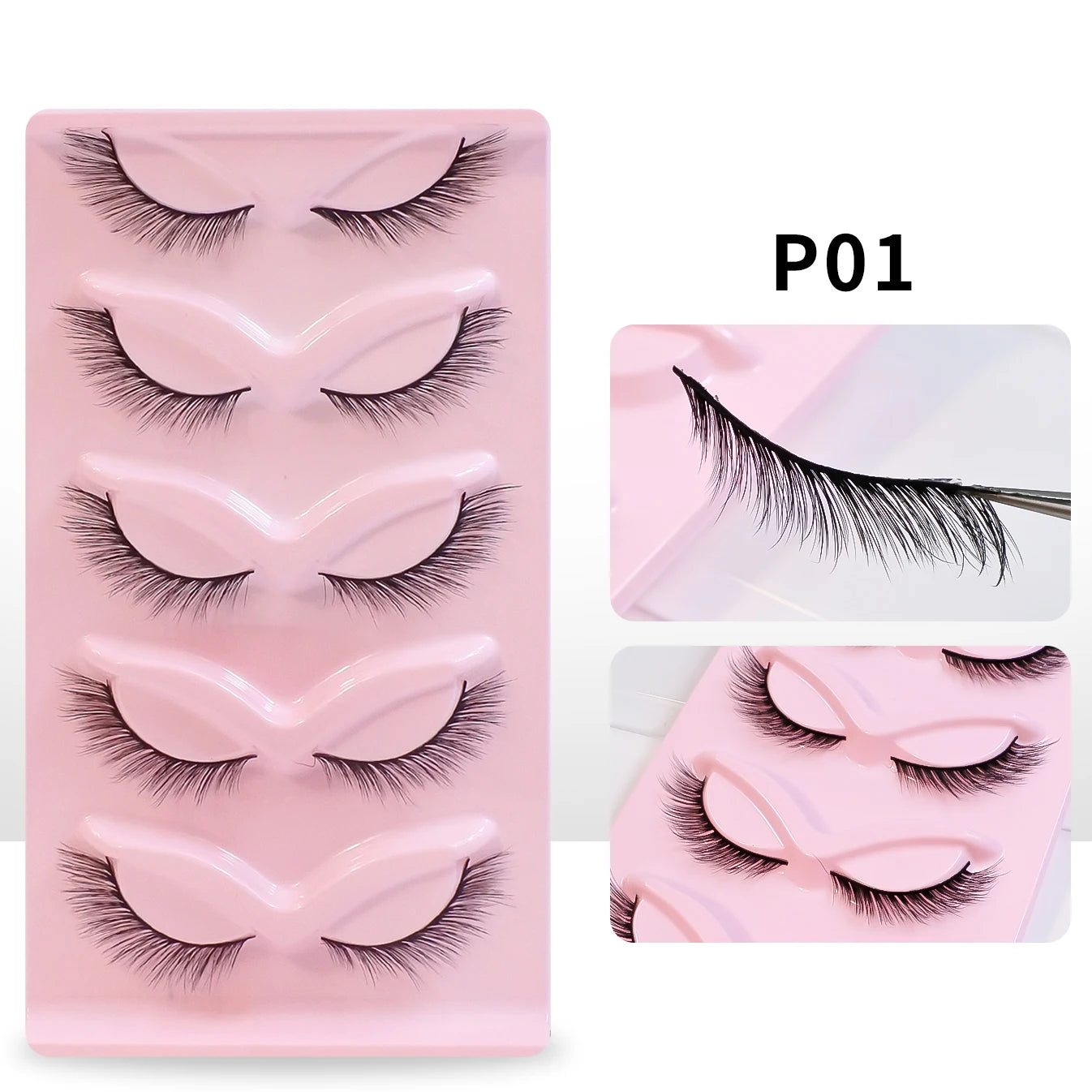 Makeup Eyelashes 5 Pairs Cat Eye Lashes Wholesale Natural Look End Eye Elongate Fox Eye Faux Mink Lashes