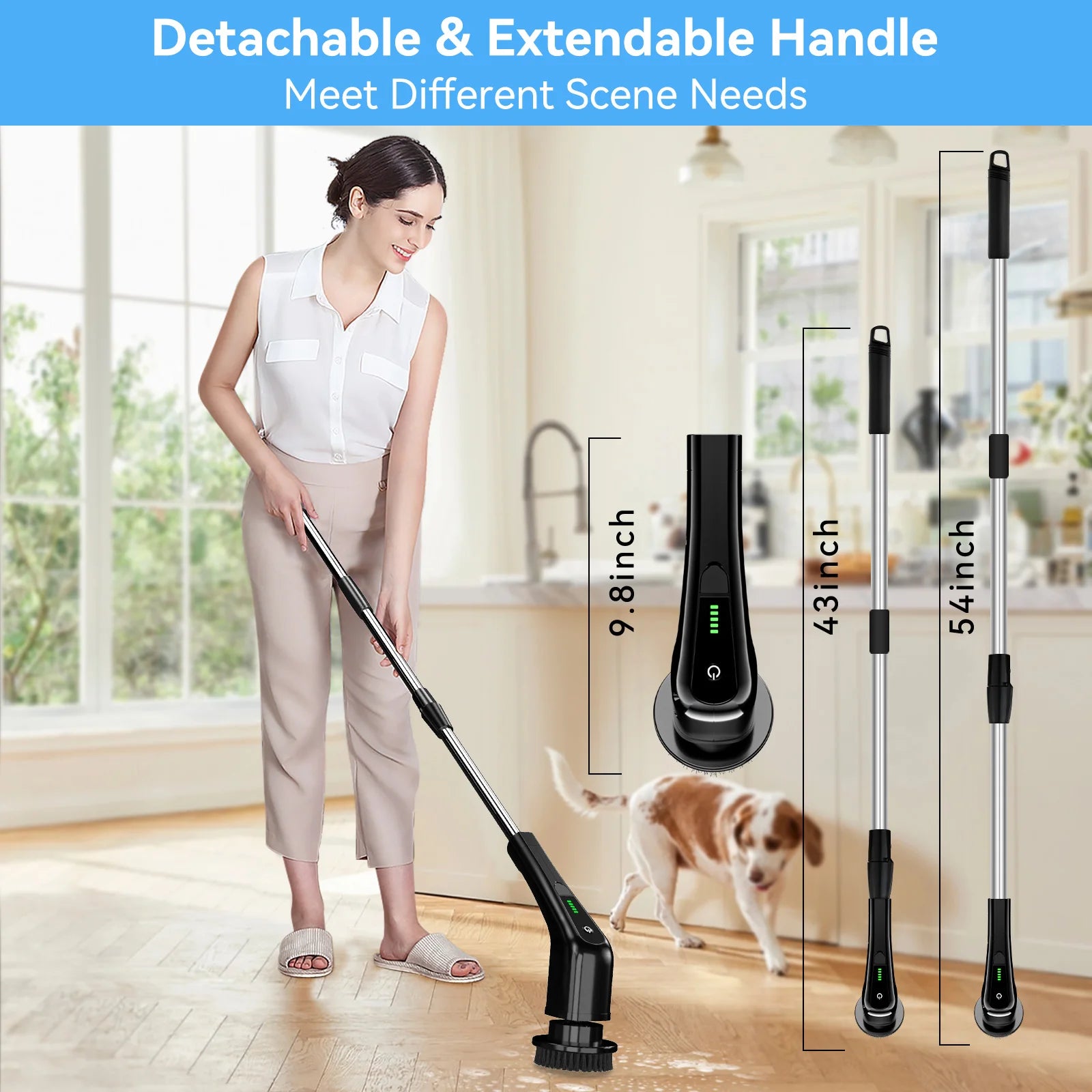 USA Warehouse Cleaning Products Household Cleaning Tools Accessories Electric Scrubber Cleaning Brush for Bathroom