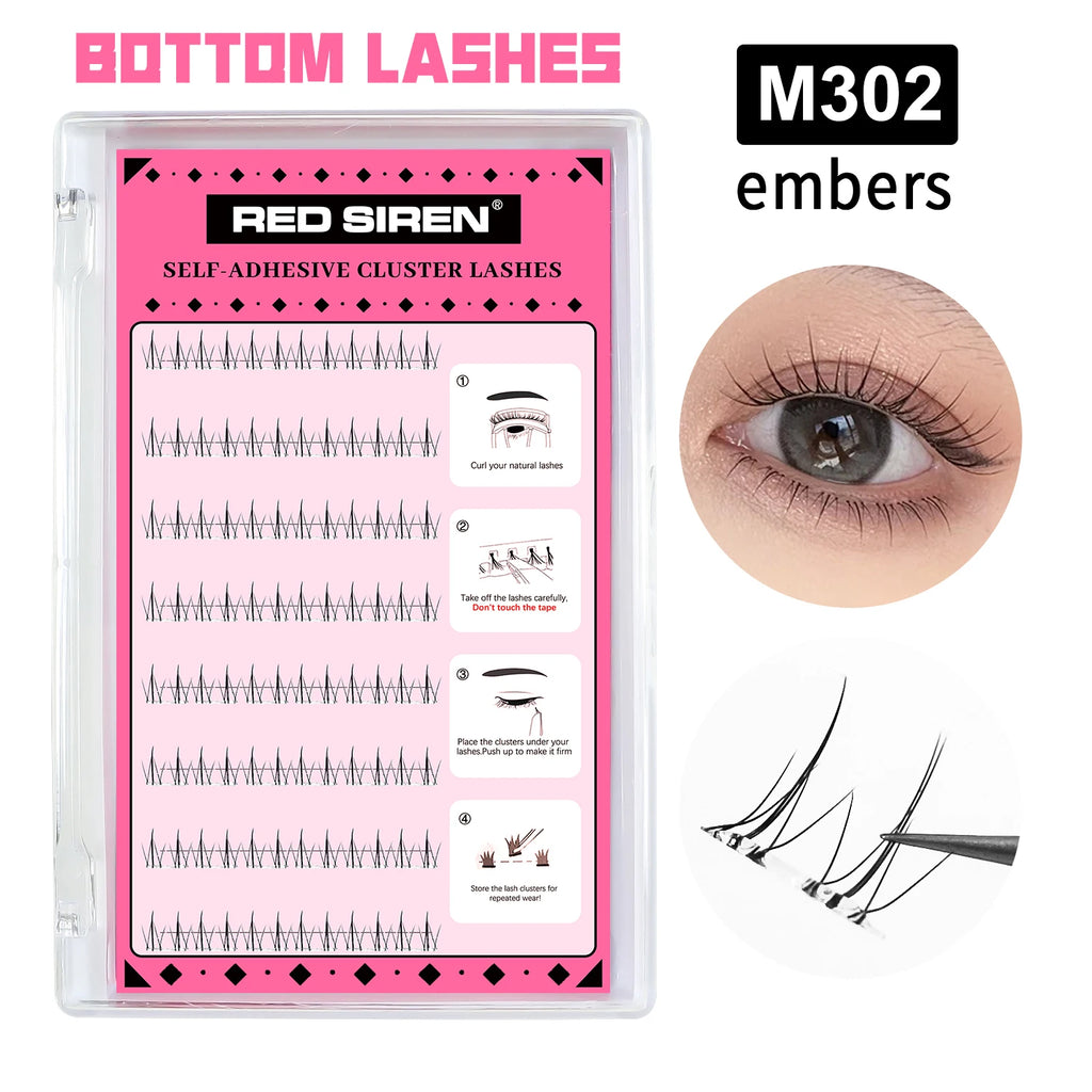 Lash Clusters Set No Glue Needed Self Adhesive Eyelashes Korean Makeup Natural Look Wispy Individual Eyelashes New Manga Lashes