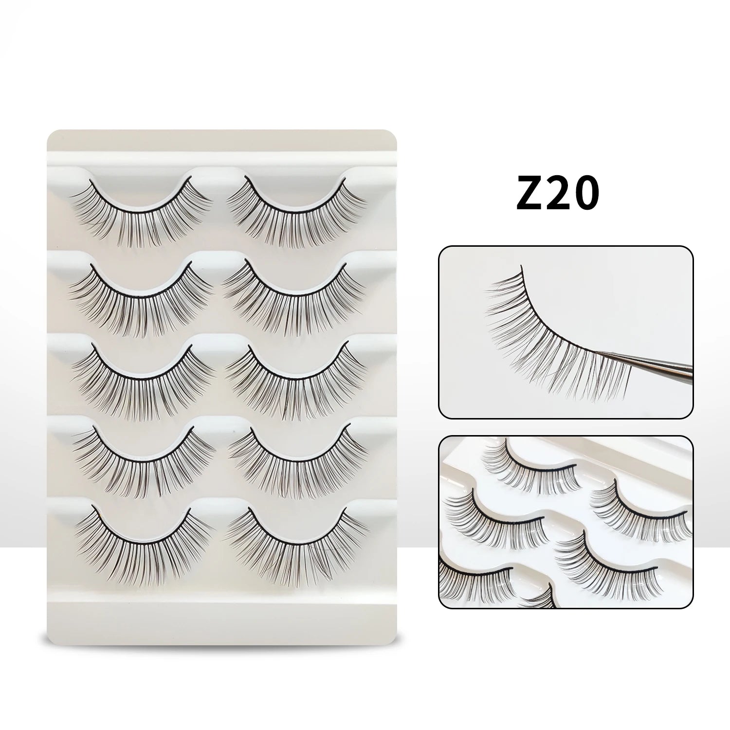 Makeup Eyelashes 5 Pairs Cat Eye Lashes Wholesale Natural Look End Eye Elongate Fox Eye Faux Mink Lashes