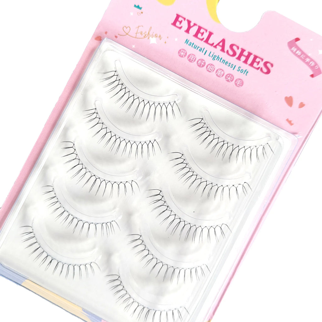 5 Pairs False Eyelashes A Type Eyelashes Upgraded Lash U-shaped 0.14mm Transparent Stem Soft Natural Eye Lashes Mink