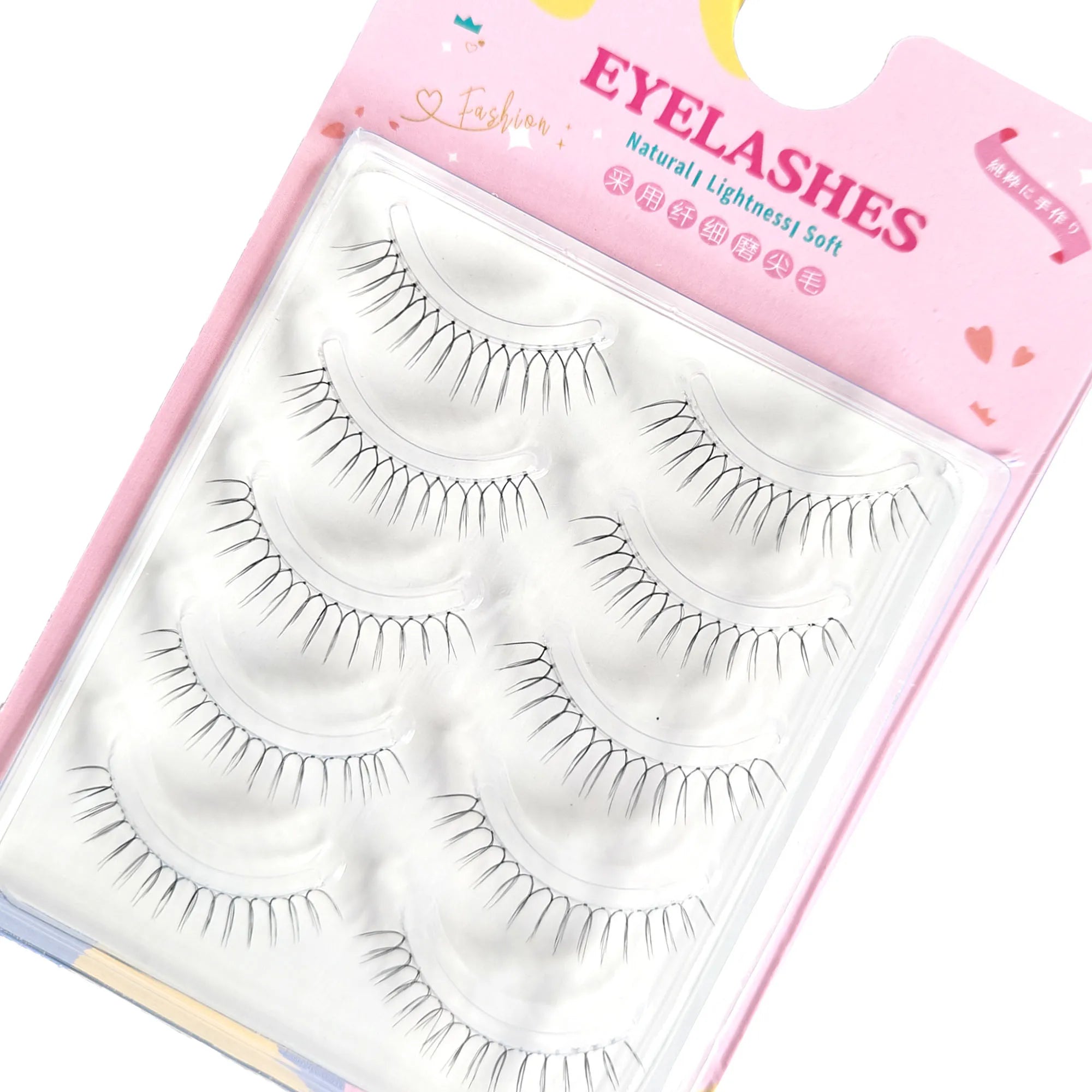5 Pairs False Eyelashes A Type Eyelashes Upgraded Lash U-shaped 0.14mm Transparent Stem Soft Natural Eye Lashes Mink