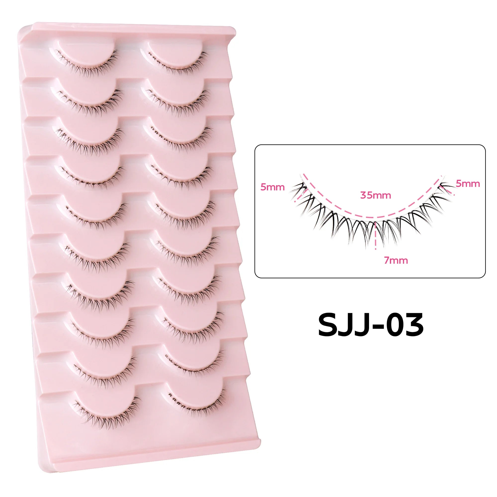 10Pairs Bottom Eyelashes Manga Lower Lashes Clear Band Wispy Small Flame Under Eye Lashes Korean Makeup Cosplay Tools