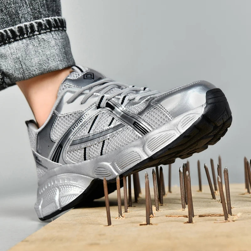 Women tennis work safety Shoes Comfor security shoes woman working Sneakers Lightweigh Breathable Non-Slip summer work boots