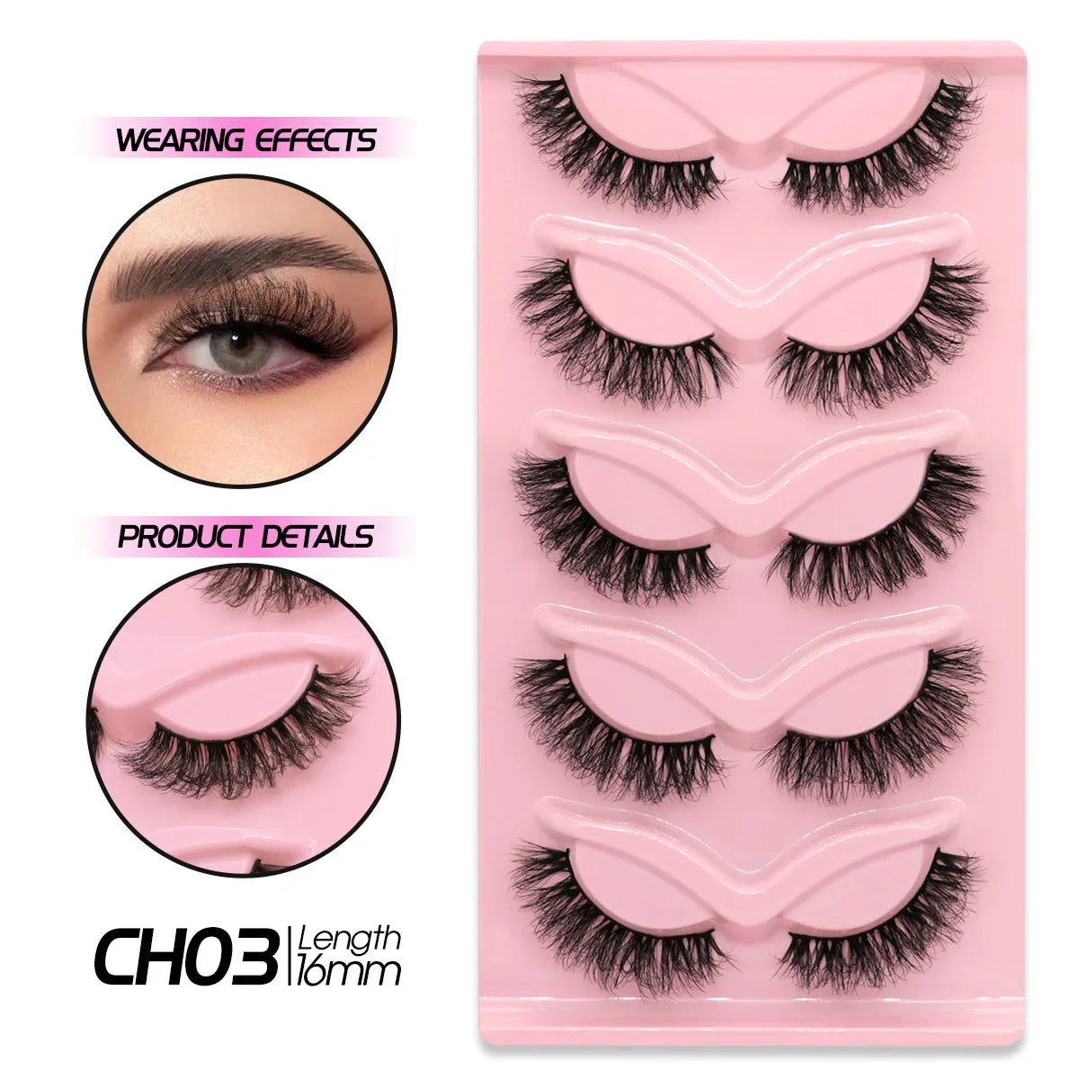 Veltrinay False Eyelashes Cat Eye Lashes Manga Lashes Faux Mink Eyelashes Natural Long Winged End Eye Elongated Lashes Makeup