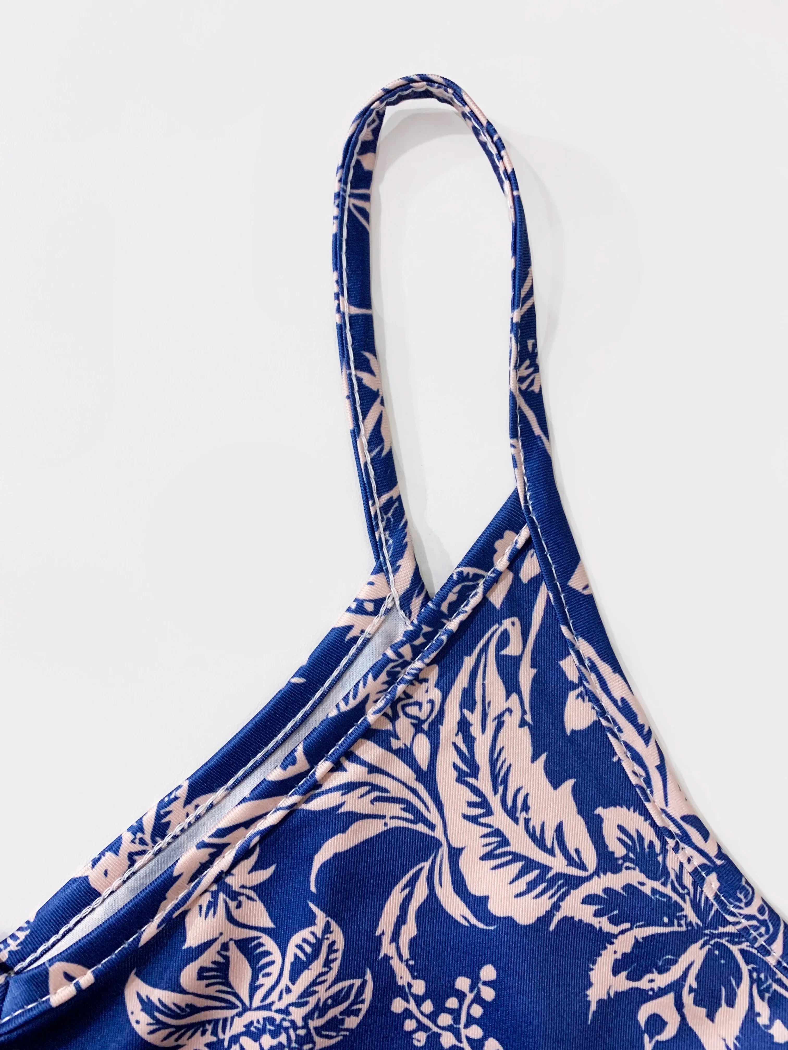 women's summer outfits Plant Print Spaghetti Strap Dress fashion vacation dress