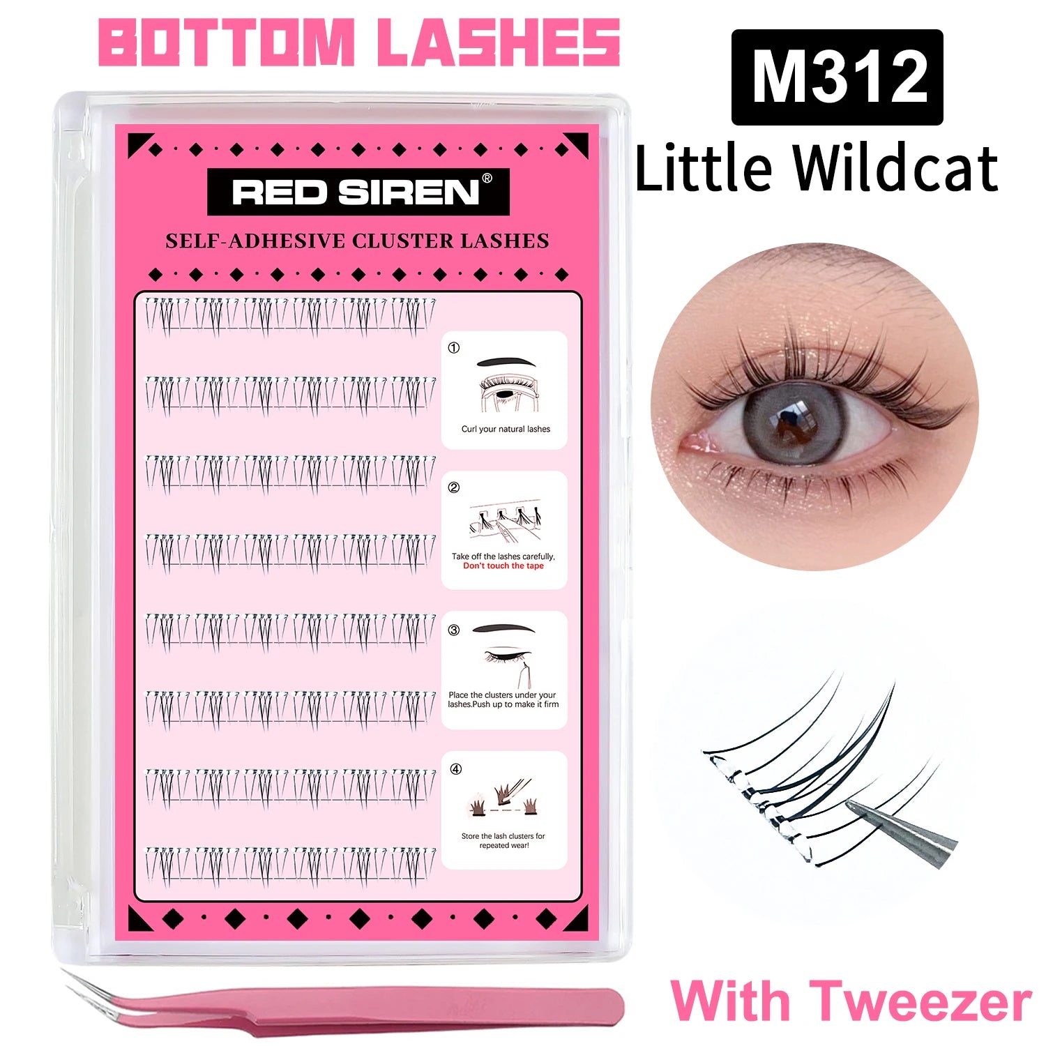 Lash Clusters Set No Glue Needed Self Adhesive Eyelashes Korean Makeup Natural Look Wispy Individual Eyelashes New Manga Lashes