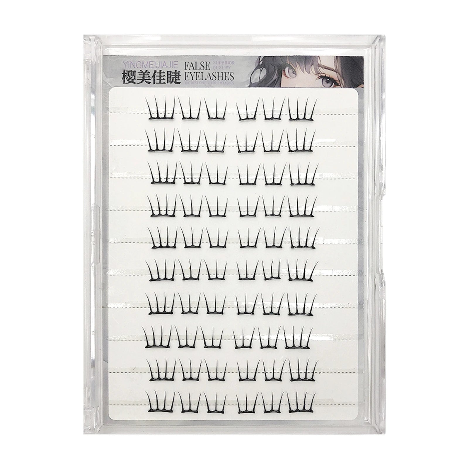 DIY U shaped Resuable Lashes Spiky Cluster Eyelash Extensions For Korean Kpop Girl Eye Makeup Tool 10 Rows