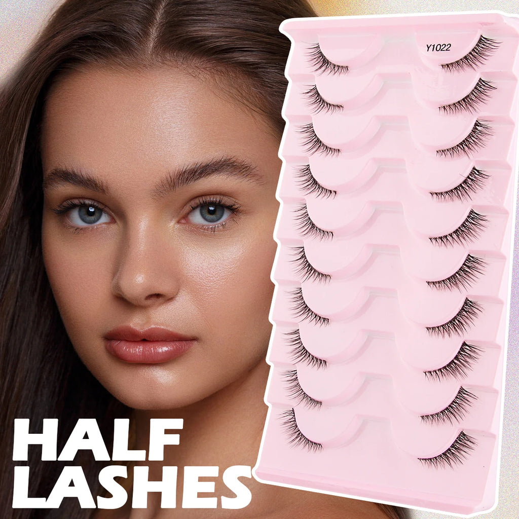 Half Eyelashes False Lashes 10-5 Pairs Cat Eye Eyelashes Eyelash Extension 3D Mink Half Lash Natural Makeup faux Cils maquiagem