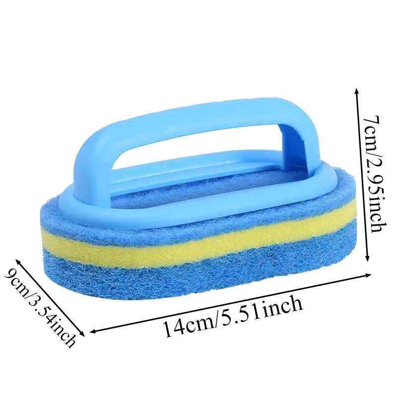 Household Cleaning Brush With Handle Sponge Easy Cleaning Kitchen Bathroom Toilet Wall Window Ceramic Tile Cleaning Tools