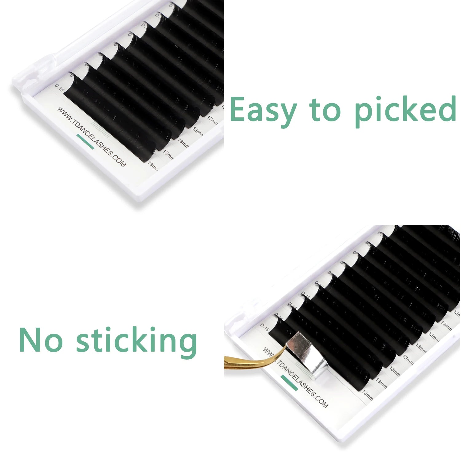 TDANCE 12Lines 8-15mm Ellipse Flat Lashes Matte Split Tips Shaped Individual Nature Eyelash Extension For Professionals Supplies