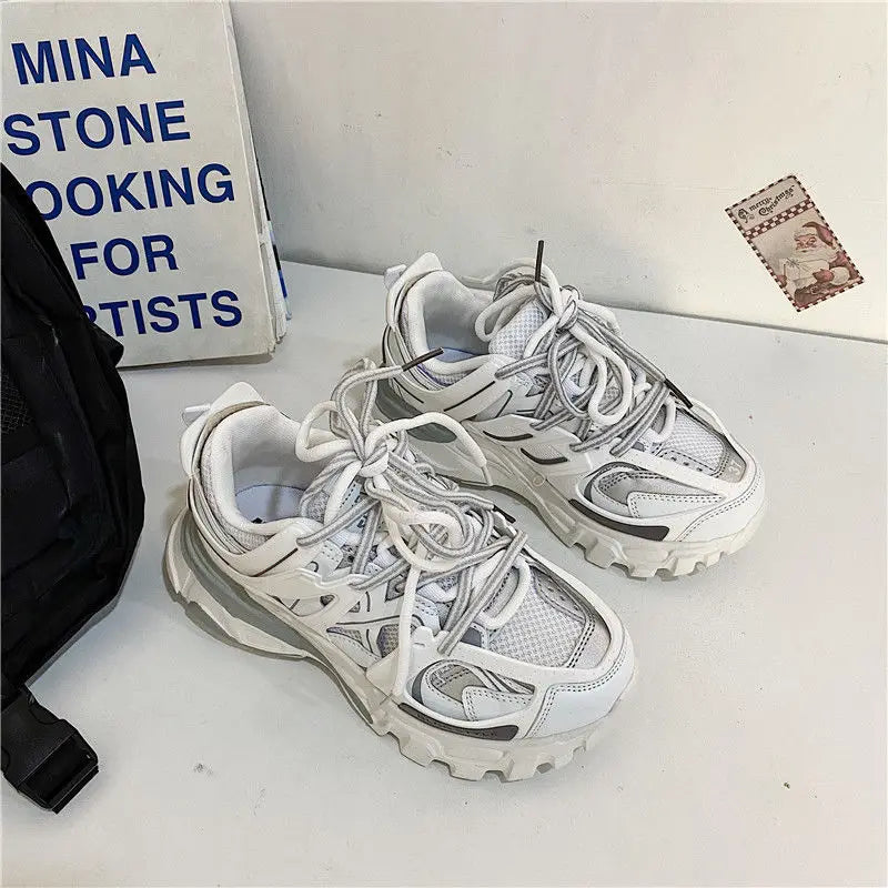 Fashion Women's Tennis Trend Sneakers Woman Chunky Casual Sports Shoes Thick Bottom Women Men Flats Walking Shoes 2023