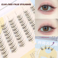 6 Rows Of Glue-Free False Eyelashes In A Single Cluster, Natural And Curled For Comfortable Wearfalse Eyelashes Eye Make-Up