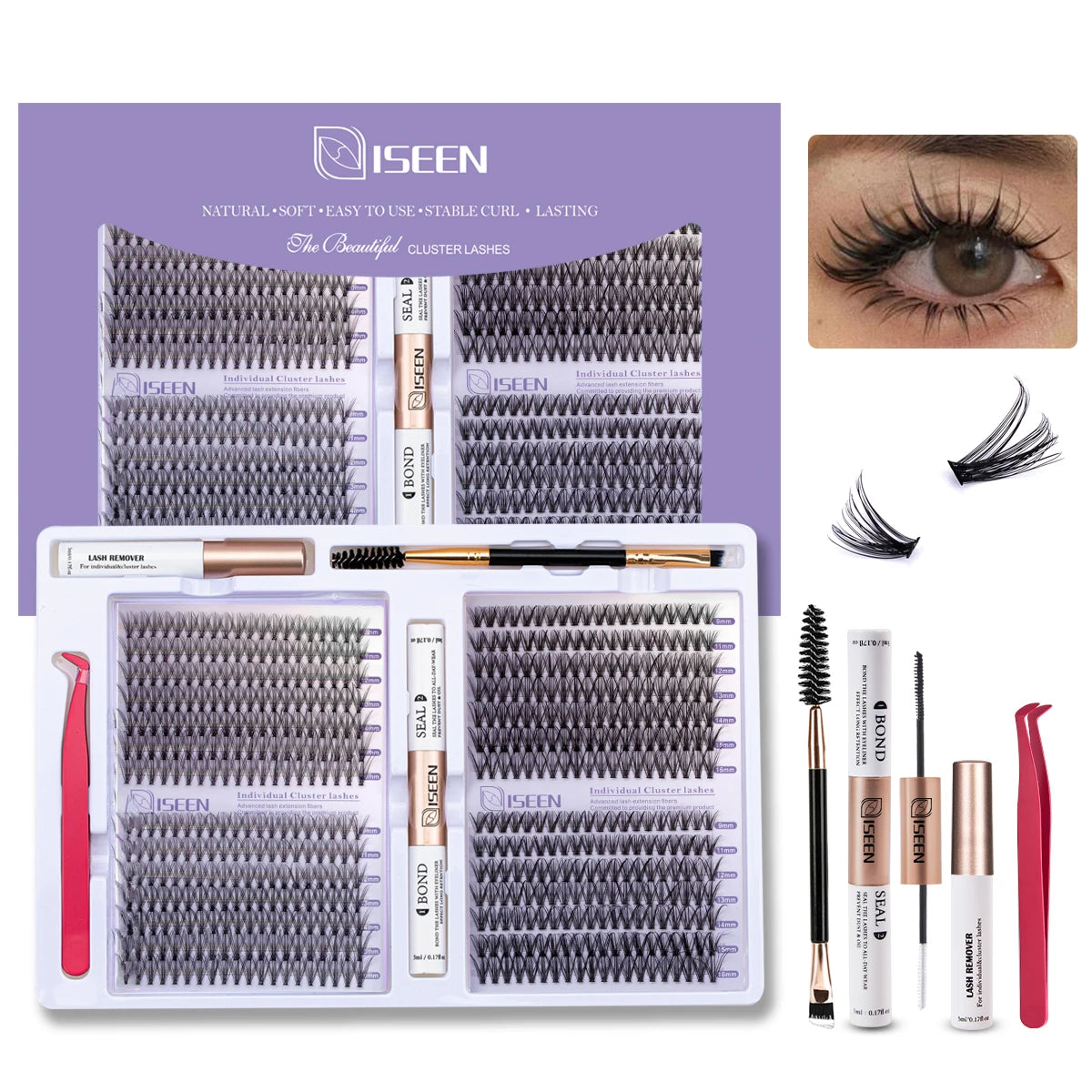 Eyelashes Cluster Cat Eye Lashes Natural long Lashes Individual Lashes Mixed Length Eyelash Extension DIY Lashes