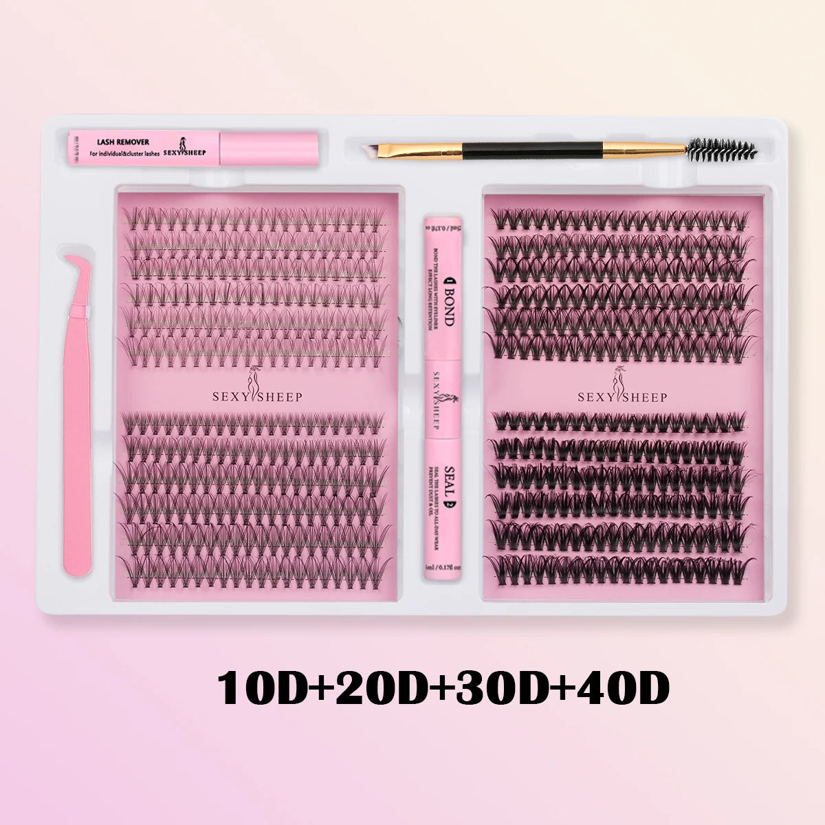DIY False Eyelashes Clusters Extensions Individual Lashes Cluster Natural Segmented With glue,Remover,lash brush，tweezers