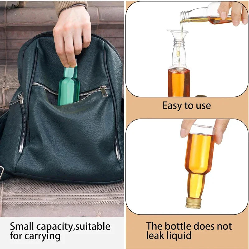10Pcs 30ml-150ml Plastic Liquor Bottles W/ Aluminum Cap Reusable Travel Juice Container For Wedding Party Gifts DIY Decorating