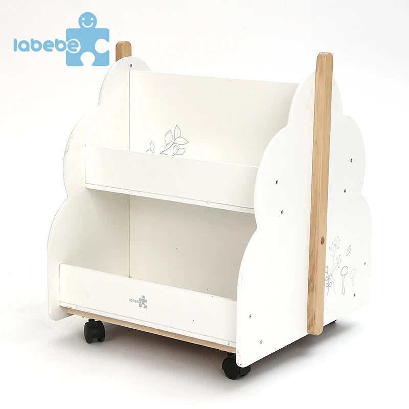 Floor-To-Ceiling Household Bedroom Small Book Storage Shelf Children'S Simple Bookshelf 360 Degrees Solid Wood Rotating Bookcase