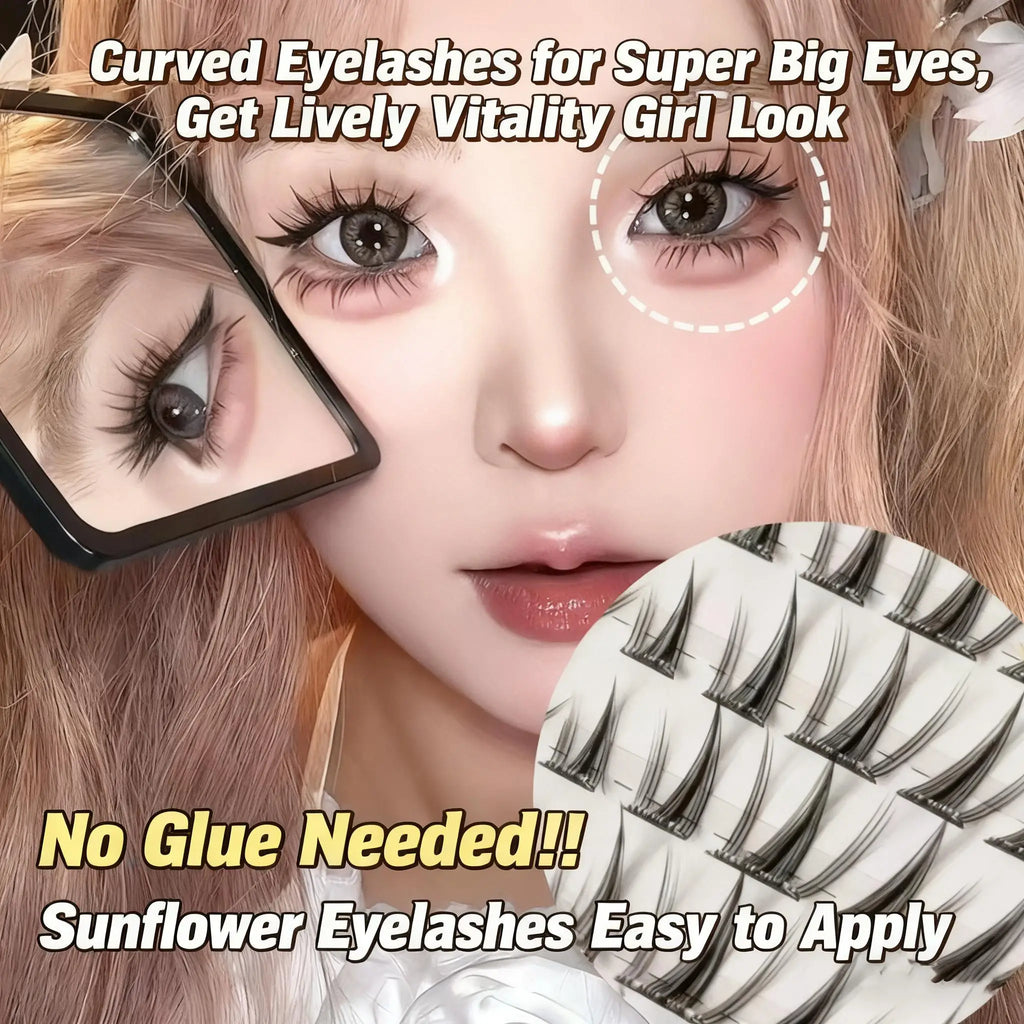 Self Adhesive DIY Lashes 100-120 clusters Sunflower style self-adhesive false eyelashes 10-13mm Curl Eyelash extensions