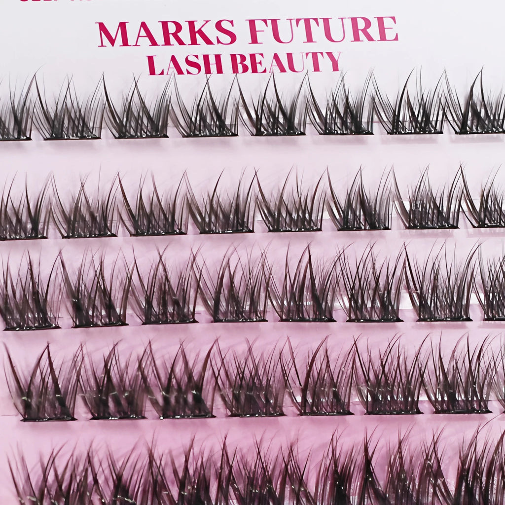 Self-Adhesive Eyelashes, 80 Pieces of Self-Adhesive Lash Clusters, 10-16 mm Mixed, Natural Look, Cat-Eye Ultra-Thin and Lightweight, Easy for Beginners to Use, D Curl, Self-Application at Home