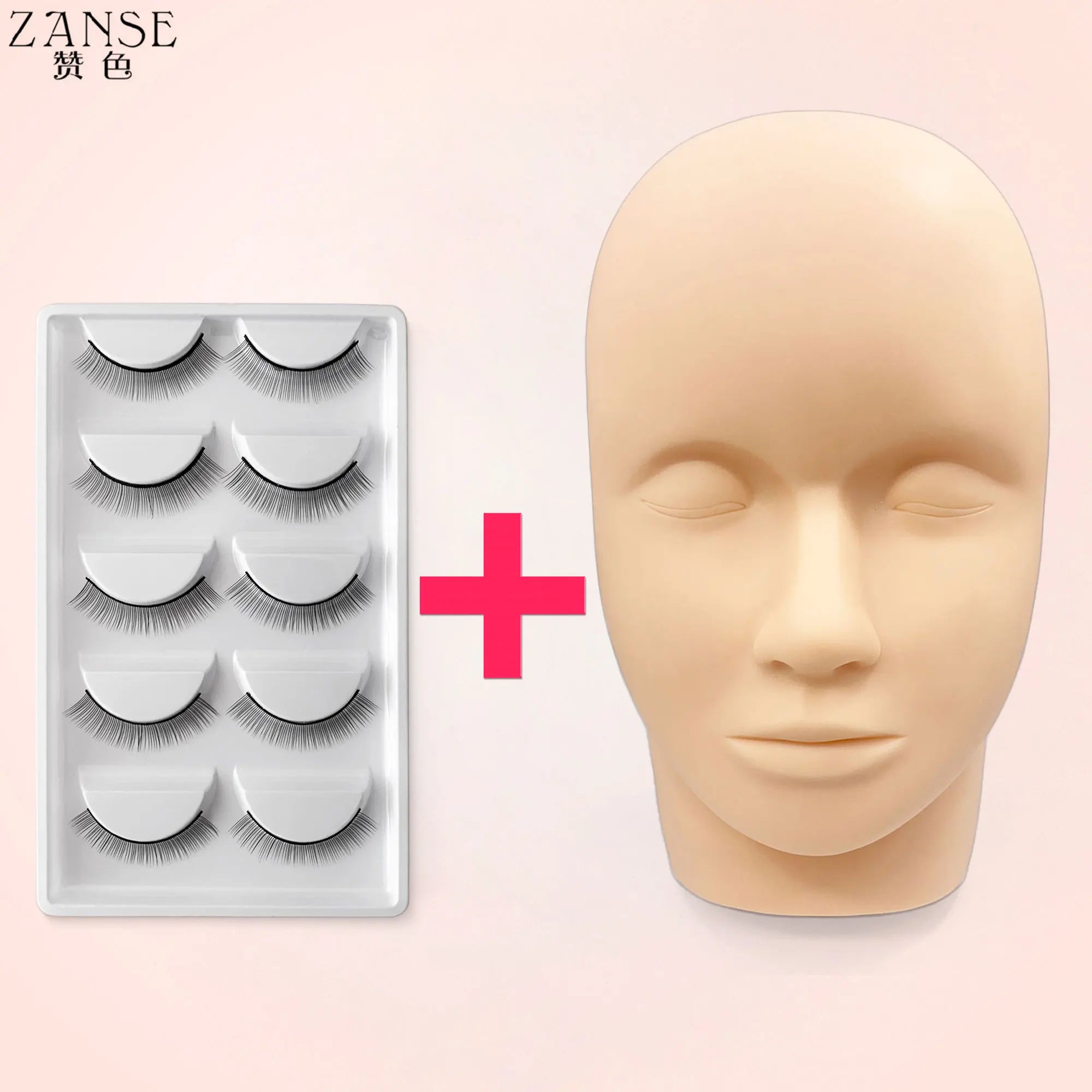 Eyelash Extension Training Head & Lashes Pack Makeup Practice Model Fake Mannequin Head Practicing Lashes Extensions Supplies
