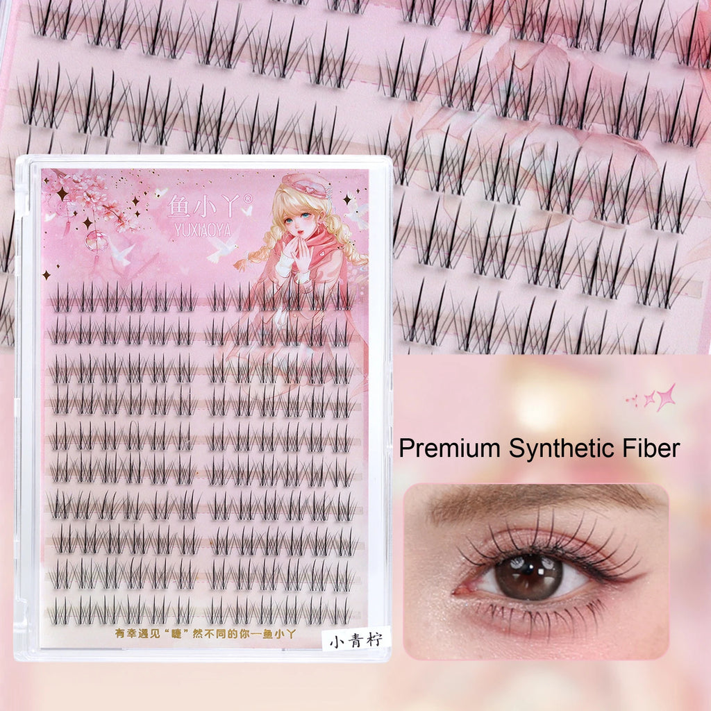 Fashion False Eyelashes for women makeup Small Natural clusters Premium Synthetic Fiber Lashes for Daily Wear C Curl