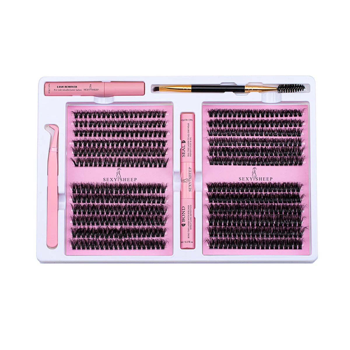 DIY False Eyelashes Clusters Extensions Individual Lashes Cluster Natural Segmented With glue,Remover,lash brush，tweezers