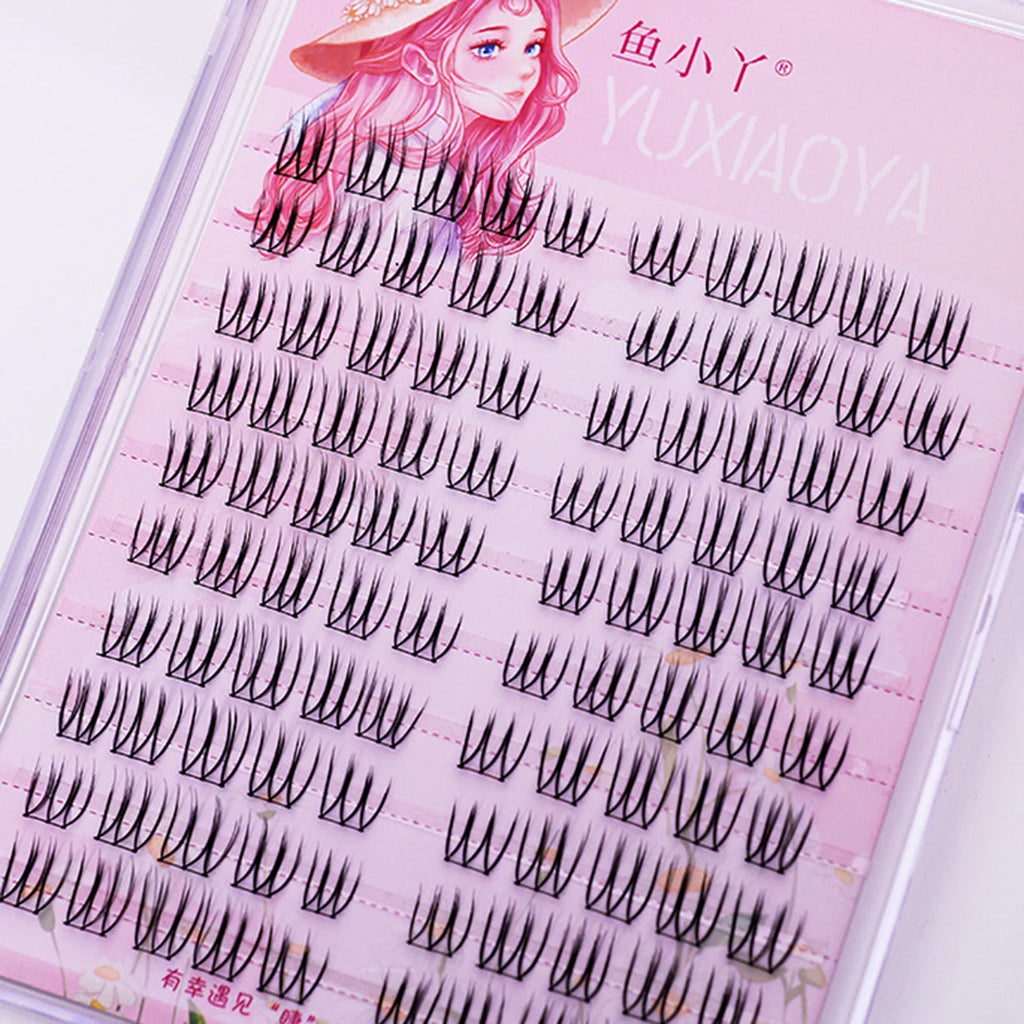 DIY U shaped Resuable Lashes Spiky Cluster Eyelash Extensions For Korean Kpop Girl Eye Makeup Tool 10 Rows