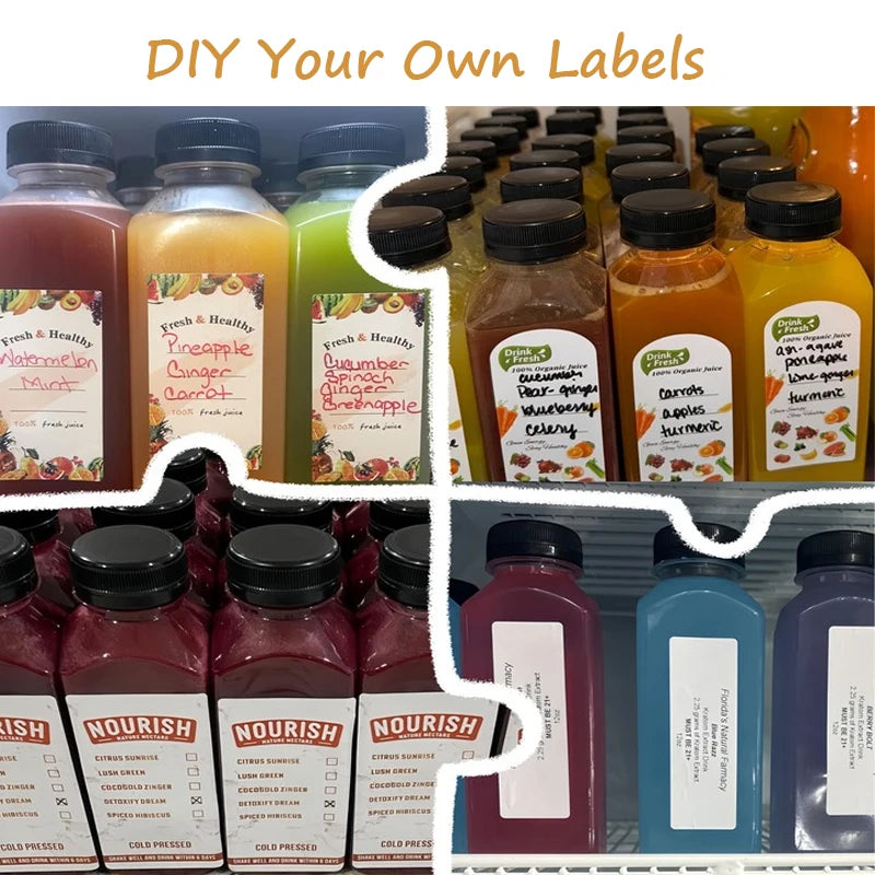 12-48Pcs Plastic Bottles With Caps Reusable Juice Bottles Clear Smoothie Containers For Home Party Picnic Business 2oz/12oz