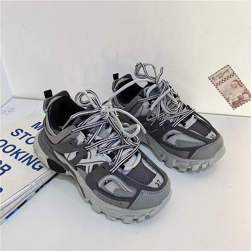 Fashion Women's Tennis Trend Sneakers Woman Chunky Casual Sports Shoes Thick Bottom Women Men Flats Walking Shoes 2023