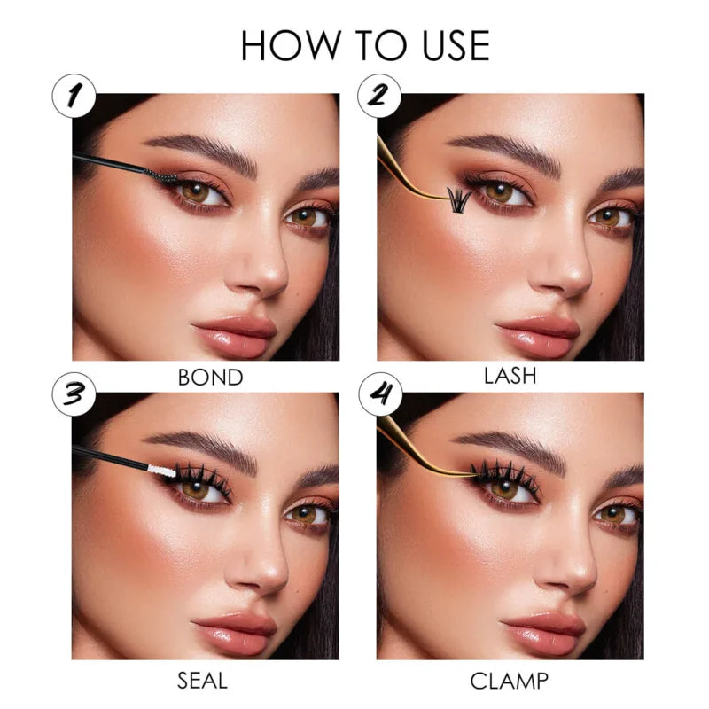 SENSE LASHES DIY 168 Cluster Lashes 14 Rows Segmented Beam Natural D Curl Individual Mink Eyelashes Makeup Supplies