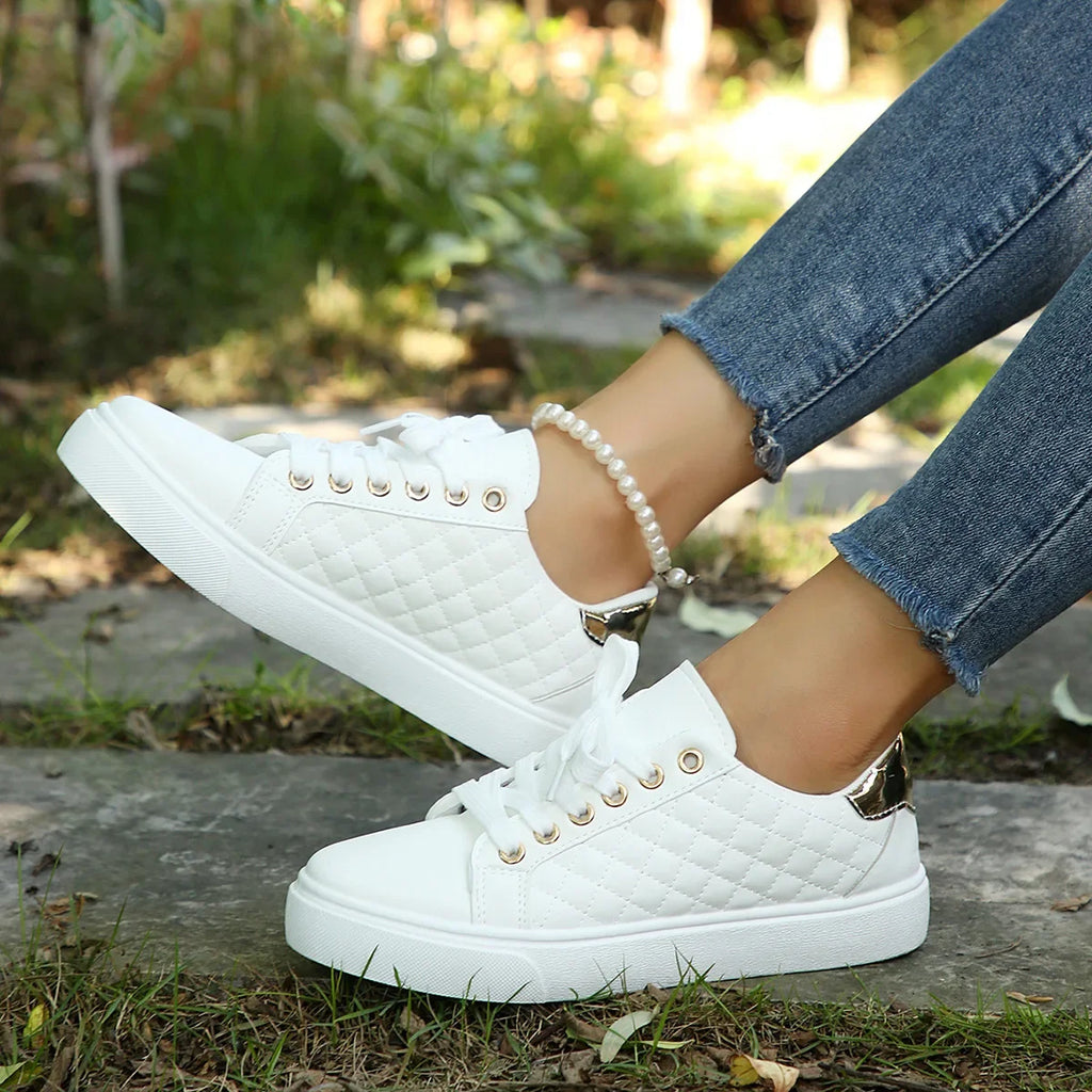 2024 Women Sneakers Tennis Platform Shoes for Women Comfort Casual Flat Tenis Woman Lace-up White Sports Women Vulcanized Shoes