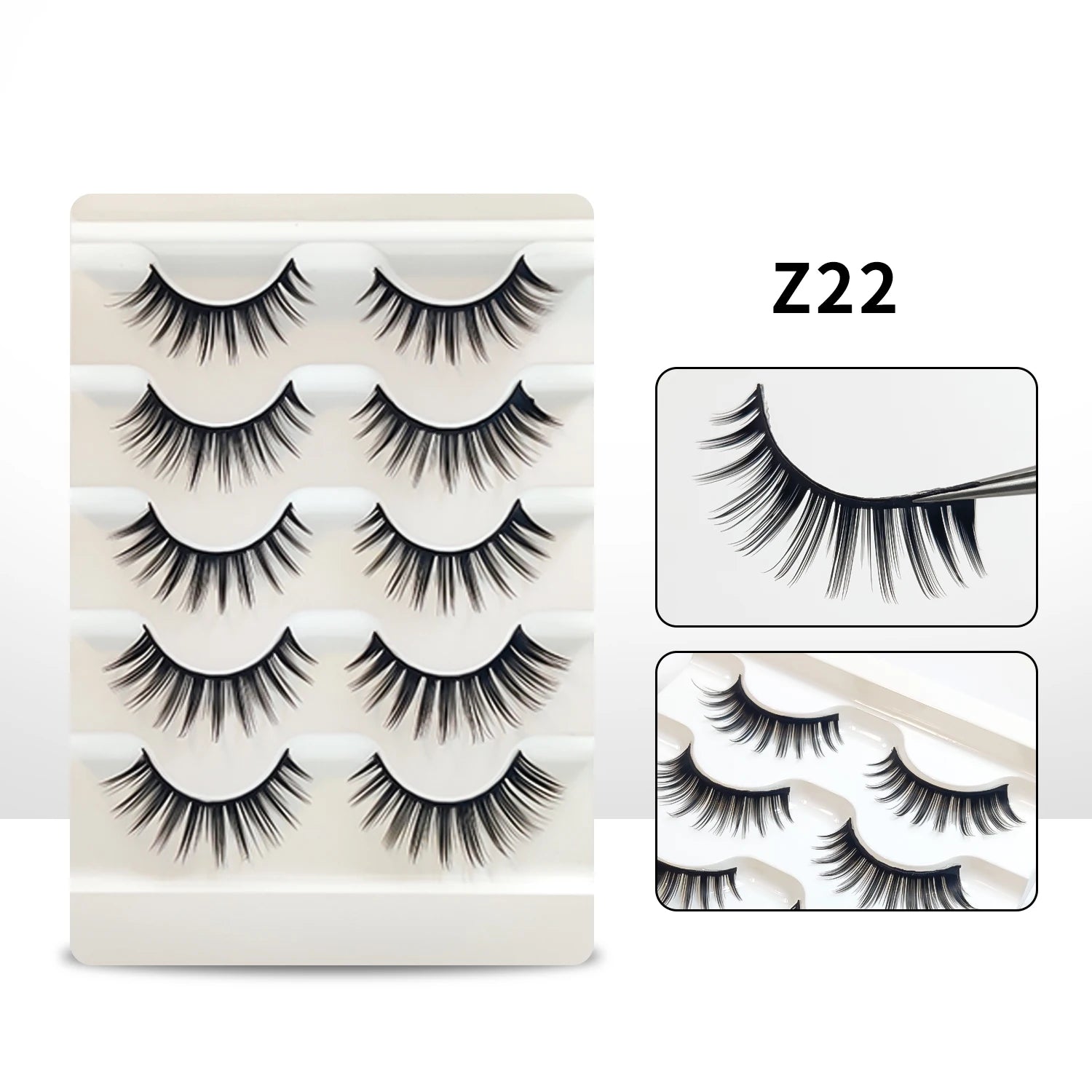 Makeup Eyelashes 5 Pairs Cat Eye Lashes Wholesale Natural Look End Eye Elongate Fox Eye Faux Mink Lashes