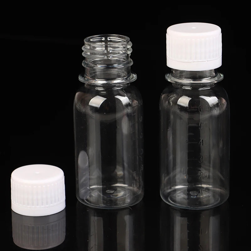 5PCS 60ML Small Plastic Bottles Ginger Shot Bottles With Caps Mini Juice Bottles Reusable Liquid Bottle Container Leak Proof