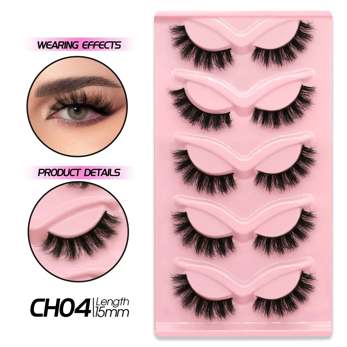 Veltrinay False Eyelashes Cat Eye Lashes Manga Lashes Faux Mink Eyelashes Natural Long Winged End Eye Elongated Lashes Makeup