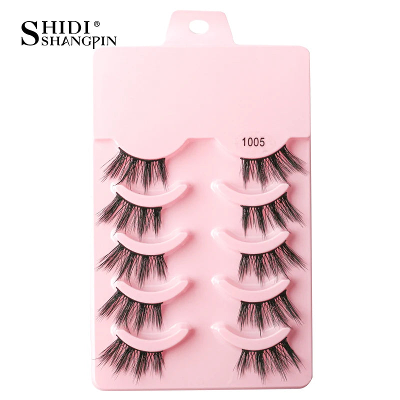 Half Eyelashes False Lashes 10-5 Pairs Cat Eye Eyelashes Eyelash Extension 3D Mink Half Lash Natural Makeup faux Cils maquiagem
