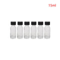 6pcs Small Clear Glass Bottles with Lids for Liquids Tiny Short Jars with Caps Mini Glass Juice Bottles for Potion, Ginger Shots