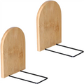 A19F-Wood Decorative Bookends Office Book Stand Bookshelf Ends Sturdy Book Holders For Shelves