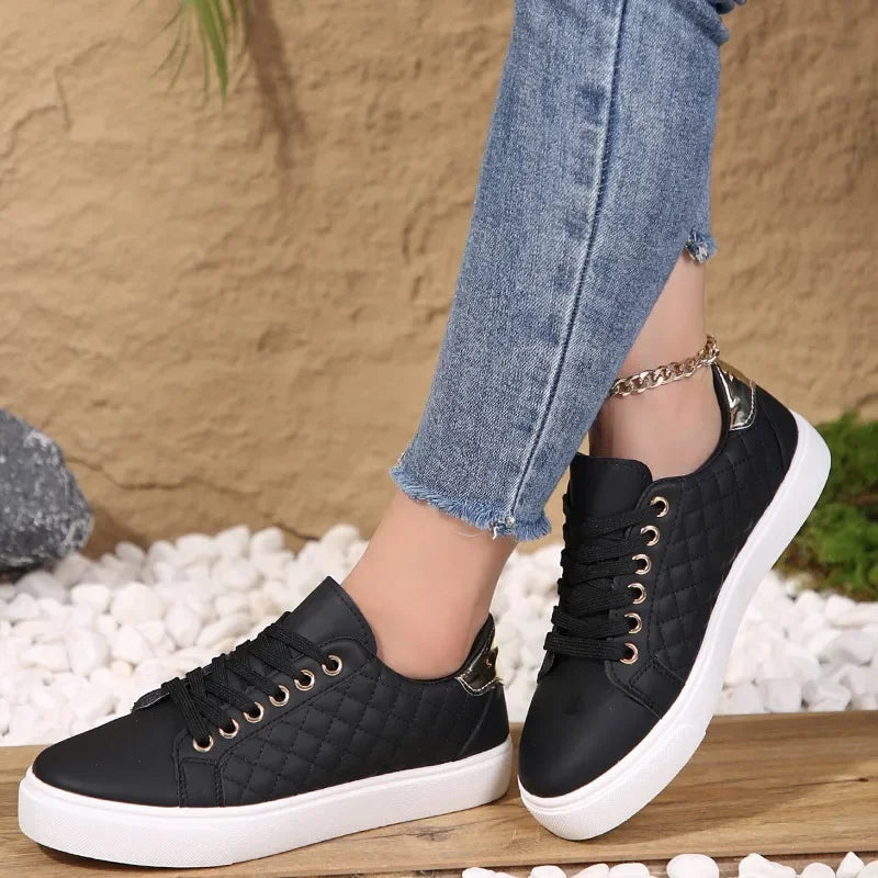 2024 Women Sneakers Tennis Platform Shoes for Women Comfort Casual Flat Tenis Woman Lace-up White Sports Women Vulcanized Shoes